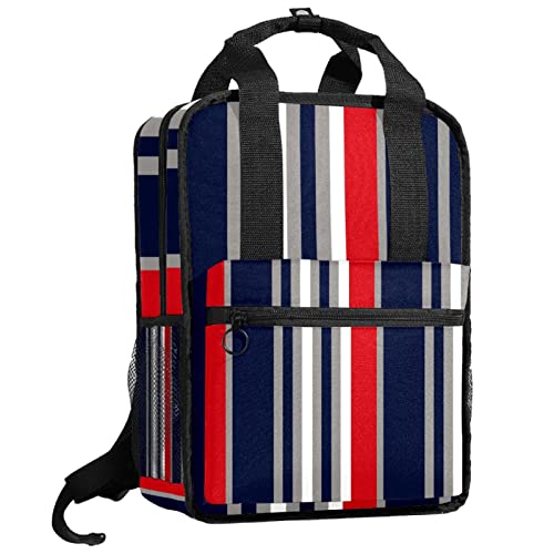 Sac à dos à rayures bicolores au style intemporel avec bretelles adaptées à chacun