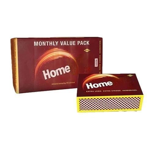 Image of HomeLights Small Match Box (Pack of 2 X 5 Matchboxes) Karborised 40-45 Match Sticks for Kitchen, Pooja & Craft | Extra Long, Extra Strong Matchsticks