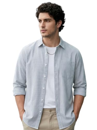 Image of Urbano Fashion Men's Cotton Full Sleeve Regular Fit Casual Striped Shirt