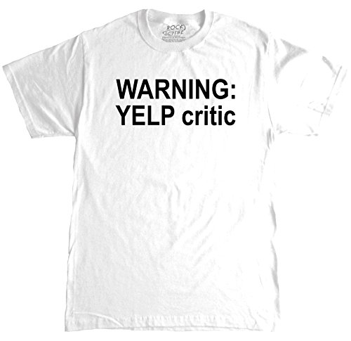 Rock Scythe - Warning Yelp Critic Funny Cartman Shirt Shirt Adult T-Shirt Tee - Large-White/Black