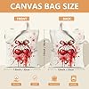 Cherries Canvas Tote Bag for Women, Spring Fanciful Ribbon Flowers Spring Red Washable Reusable Graphic Tote Bag Ideas for Family Friends Colleagues Reading Loves 13x15 Inch #3