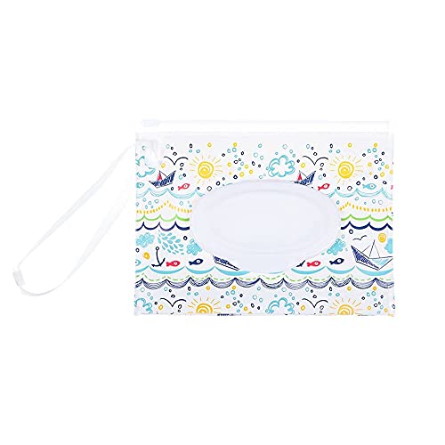TMSITE Pochette de lingettes humides, Distributeur de lingettes pour bébés, Porte-lingettes humides Portable Rechargeable, Contenant(9) Cover