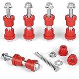 Cartalia Golf Cart Rear Leaf Spring Polyurethane Bushings Kit with Screws Nuts for 1994-Up EZGO TXT/Medalist and 1981-Up Club Car DS Gas/Electric, Replace OEM #70289-G01 70291-G02 1015583 - Red