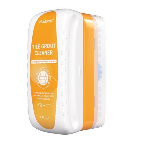 Hsiasun Tile Grout Cleaner Spray With Brush – Best Deep Cleaning & No-Rinse Formula for Bathroom, Kitchen & Shower Tiles – Stains – Non-Toxic, Safe for All Surfaces 4 fl oz