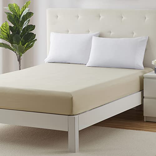 Image of Clara Clark Premier 1800 Collection Single Fitted Sheet, King, Cream Beige