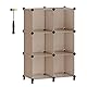 SONGMICS Steckregal, Kunststoffregal, DIY-Würfelregal, Stufenregal, Regalsystem, 6 Fächer, für Spielzeug, Schuhe, Bücher, Wohnzimmer, Kinderzimmer, Schlafzimmer, 93 x 31 x 93 cm, Kamelbraun LPC111K01