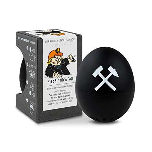 Pott PiepEi - Singende Eieruhr zum Mitkochen - Eierkocher für 3 Härtegrade - Ruhrpott Geschenke - Lustiges Kochei - Musik Eggtimer - Brainstream