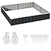 Produktbild Outsunny Hochbeet aus Stahl DIY Gartenbeet mit T-Form-Pflanzenschilder Handschuhe Pflanzenbeet Kräuterbeet Blumentreppe für Balkon Garten Dunkelgrau 258 x 90 x 30 cm