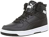 PUMA Rebound Joy Fur Jr Sneaker, Black White, 38 EU