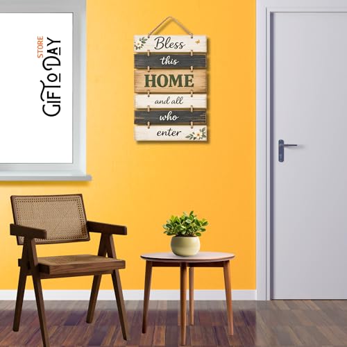 Image of GiftOday Wooden Wall Hanging for Home & Kitchen Decor | Inspirational & Decorative Wall Art for Living Room, Bedroom, Kitchen & Office | Modern Rustic MDF Wall Hanging Ornament
