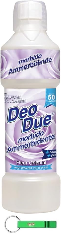 DEO DUE Ammorbidente Concentrato Fleur Oriental - Suavizante concentrado (6 unidades, ideal para todas las prendas, 50 lavados de 1 litro + llavero Beni Culinari gratuito)