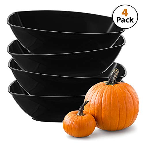 Set of 4 -Luau Plastic Contoured Serving Bowls, Party Snack or Salad Bowl