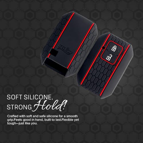 Image of Keycare Silicone Key Cover Compatible for Glanza, Urban Cruiser Taisor, Rumion, Urban Cruiser Hyryder 2 Button Smart Key (Blue)