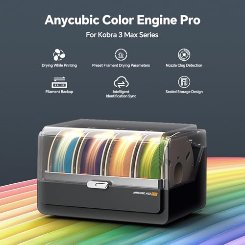 Image of Anycubic ACE Pro Multicolor 3D Printer Filament Dryer Box for Kobra 3 Max | Not for Anycubic Kobra S1 and Kobra X, Filament Auto Backup and Intelligent Identification