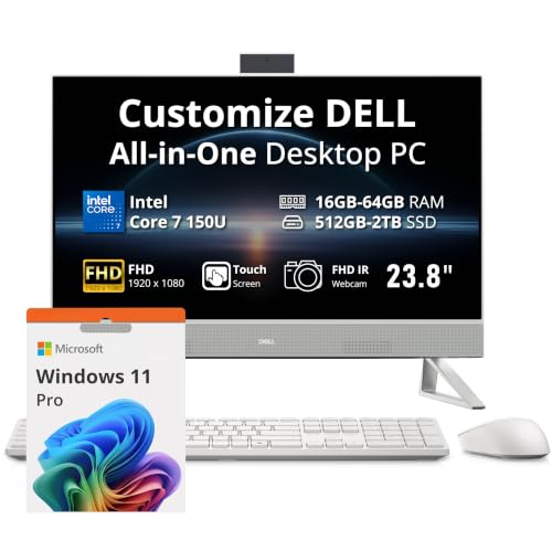 Image of Hotface Customized Desktop, Created Using Dell 23.8 inch FHD Touchscreen All-in-One Desktop, Intel Core 7 150U, 16GB /32GB /64GB RAM, 512GB /1TB /2TB SSD, Wireless Keyboard & Mouse, WiFi 6E, Win 11 Pro, White