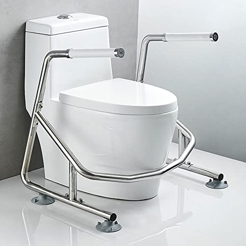 Barra di sicurezza per WC con ventose e corrimano antiscivolo, supporta 136 kg, si adatta alla maggior parte dei WC per il supporto del bagno