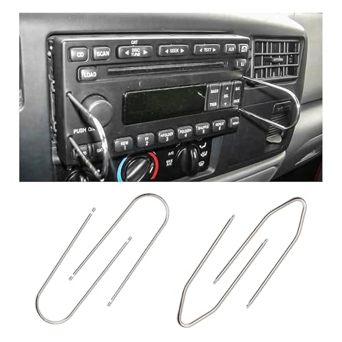 ZNDAW 4 PCS Car Radio Removal Pry Tool, U/V-Shaped Stainless Steel Vehicle Stereo Disassembly Tools, Audio CD DVD Host Removal Release Tool Kit for Most Vehicles, Car Accessories