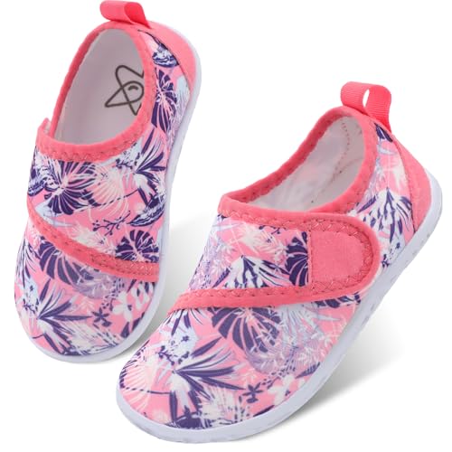 Image of LeIsfIt Toddler Water Shoes Boys Girls Barefoot Aqua Socks Kids Breathable Quick-Dry Swim Shoes for Beach Pool Surf