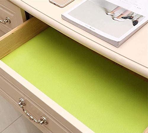 ElastPro (45 cm X 3 m X Pack of 3) Green EVA Food Grade Washable Anti Slip Mat/Sheet for Fridge, Shelf Liner, Table, Kitchen Drawer mat (Diamond Texture, Green)