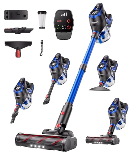 Image of Cordless Vacuum Cleaner, 55Kpa Vacuum Cleaners for Home, Max 80mins Runtime Stick Vacuum with LED Display&1.5L Dust Cup, Rechargeable Lightweight Handheld Vacuum for Carpet /Hardwood Floor /Pet Hair /Car