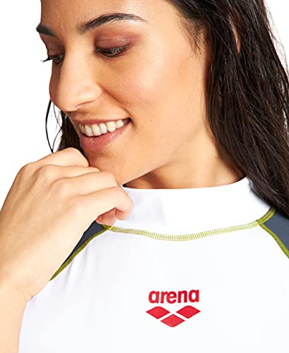 Top In Poliestere Riciclato Top Da Nuoto Donna - Rash Vest S/S Graphic ARENA Rash Vest Donna Nuoto