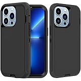 VEGO Compatible with iPhone 13 Pro Max 5G Case, 3-Layers Full Body Military Grade Heavy Duty Cover 360° Shockproof/Drop Protection Case for iPhone 13 Pro Max 6.7' [2021] - Black