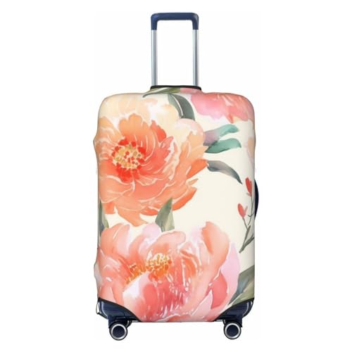 Housse de bagage Peach Pivoine en élasthanne lavable pour protection de valise XL noire
