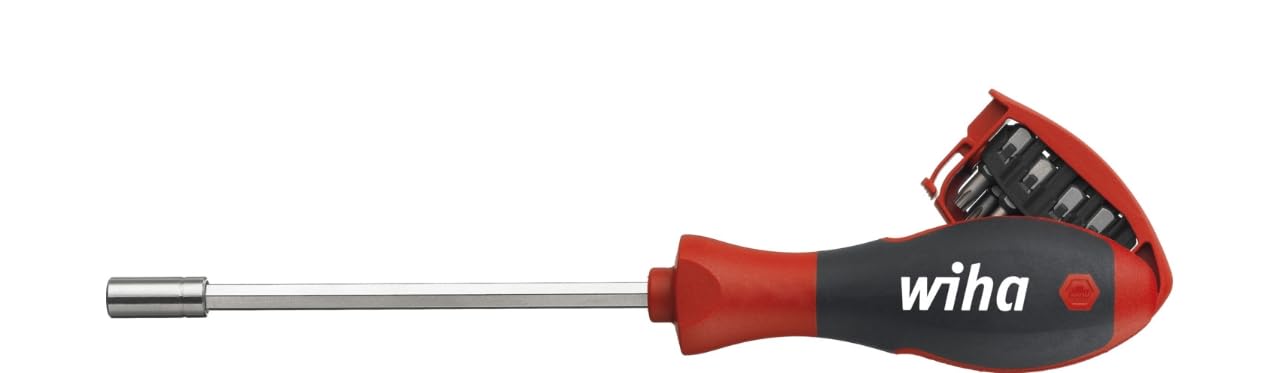 Wiha Schraubendreher mit Bit Set Magazin magnetisch Bithalter TORX® mit 8 Bits, 1/4" (32902)