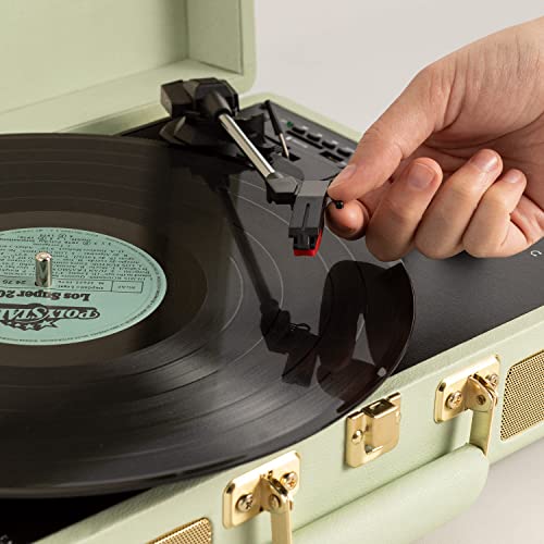CREATE/Record Player Pop/Tourne-Disque Portable Vert Pastel/avec Bluetooth USB, SD, MicroSD et Mp3 - Les Beatles, Paul McCartney, John Lennon, RIngo Starr, George Harrison CREATE/Record Player Pop/Tourne-Disque Portable Vert Pastel/avec Bluetooth USB, SD, MicroSD et Mp3 – Image 4