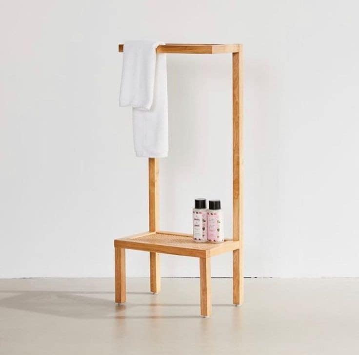 Towel Holder/Bar Wooden, Well Built Trendy Design Multipurpose Wooden Towel Rack Blanket Holder Stand, Sheesham Wood Freestanding/Wall Leaning Bathroom Towel Stand with Multi Tiers K75