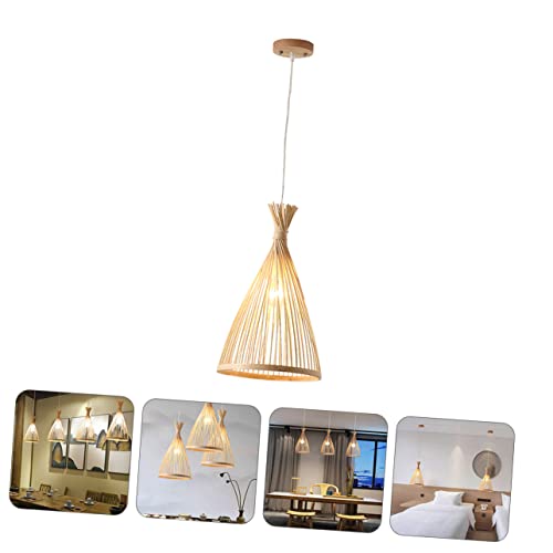 Betooky Bamboo Chandelier Chinese Lantern Woven Bamboo Light Classic Bamboo Chandelier Vintage Lantern Bamboo Lampshade Japanese Chandelier Led Light Cover Vintage Bamboo Pendant Light Zen #TOP3