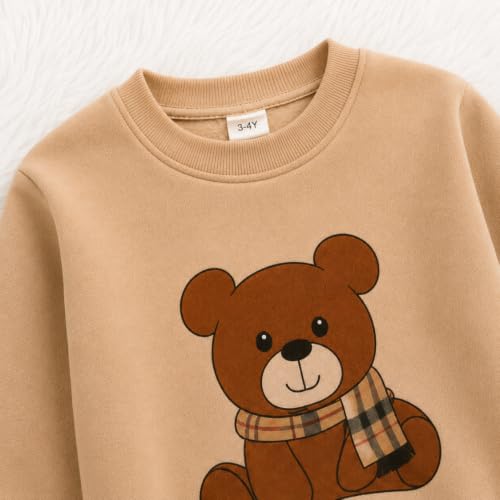 Image of Kids Winter Teddy Fleece Sweatshirt & Jogger Set for Kids Boys Girls
