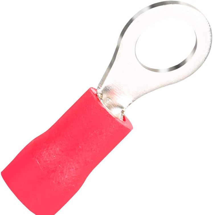 Mintice 100 X Red Copper Ring Butt Insulated Terminal Connectors 16-22 Gauge AWG Crimp Wire Electrical Cable Crimp M4 - Image 5
