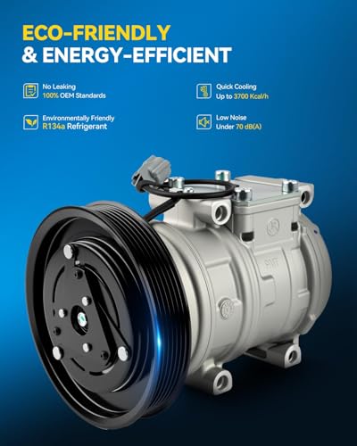 Image of PHILTOP 98361 NEW Air Conditioner AC Compressor with Clutch for Honda Accord 1998 1999 2000 2001 2002 2.3L, Acura CL 1998 1999 2.3L