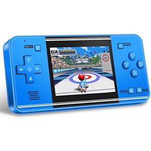 32 Bit Handheld Game Console for Kids Adults, Preloaded 135 Retro Video Games, 3.0″ Color Display Rechargeable Portable Gaming Player, Mini Electronic Travel Toy Gift for Boys Girls(Blue)