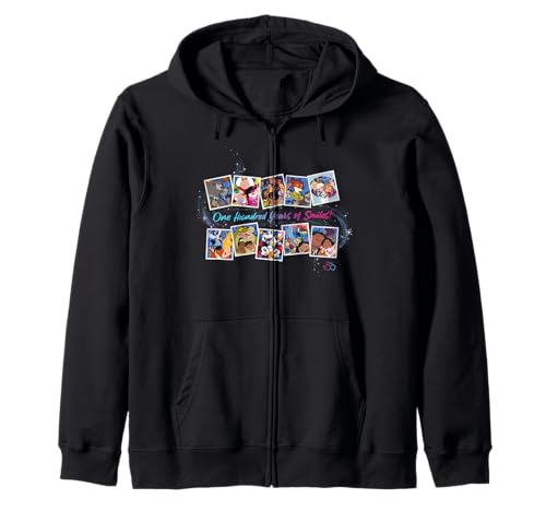 Zip Hoodie Disney 100 veste à capuche grise motif original anniversaire graphisme vintage