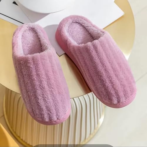 Image of Wolvesden Unisex Winter Woolen Slippers | Fluffy Indoor Slip-Ons | Size 4-8, Multicolor (1 Pair)