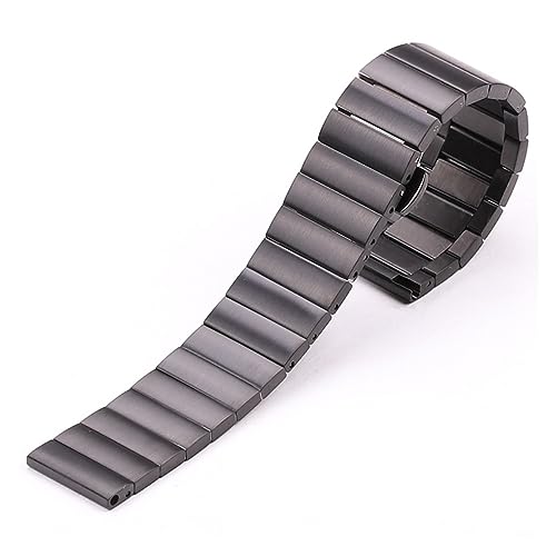 Correa de reloj de acero inoxidable sólido FYXT en negro mate cepillado de 20 mm 3