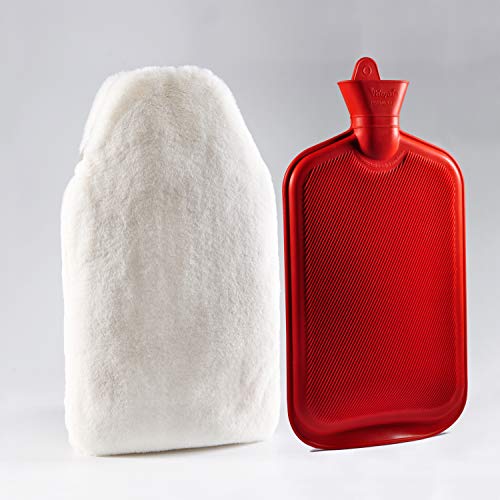 Peterpan Rubber Hot Water Bottle With Cover, Size: Xxx-Large, Hot Water Bag For Pain Relief, Bpa & Phthalates Free, 100 Fl Oz Capacity, White #TOP1