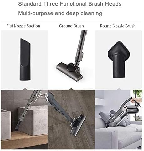 Three functional brush heads: flat nozzle, ground brush, round nozzle