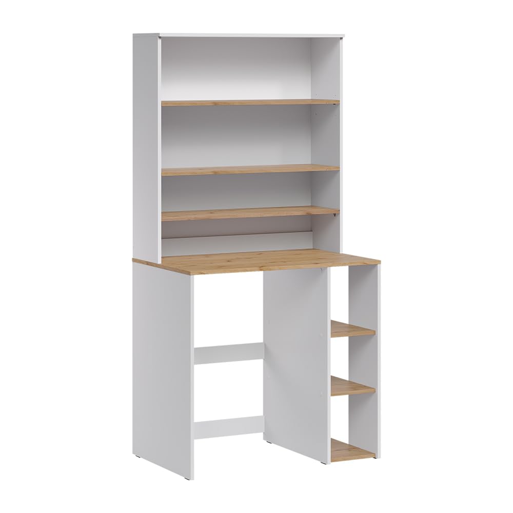 Vicco Meuble pour Lave-Linge Viktor, Blanc/Chêne Artisan, 93.6x88.2cm 2 pièces avec étagère