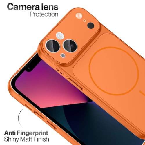 Image of SHINESTAR Converter Case for iPhone 13 | Premium Protective Mag-Safe Cover | iPhone 17 Pro / 17 Pro Max Series Style Design | in-Built Camera Guard | Wireless Charging Compatible - Orange