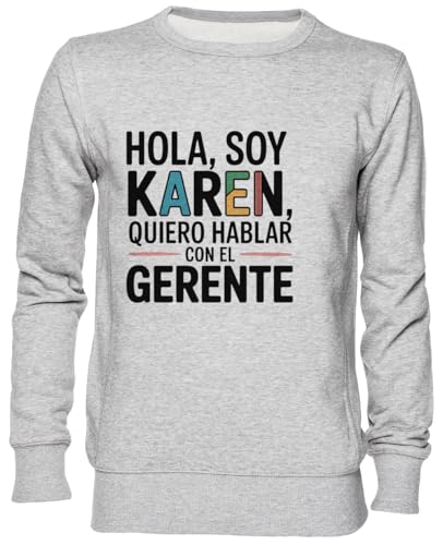 Sweat-shirt gris unisexe avec imprimé graphique espagnol pour homme et femme