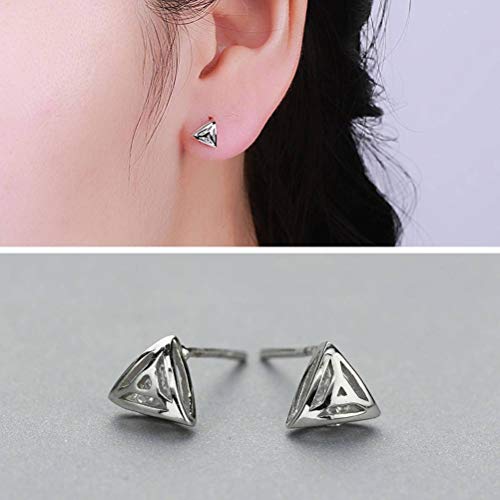 Boucles d'oreilles s925 triangle en zirconium blanc de prestige