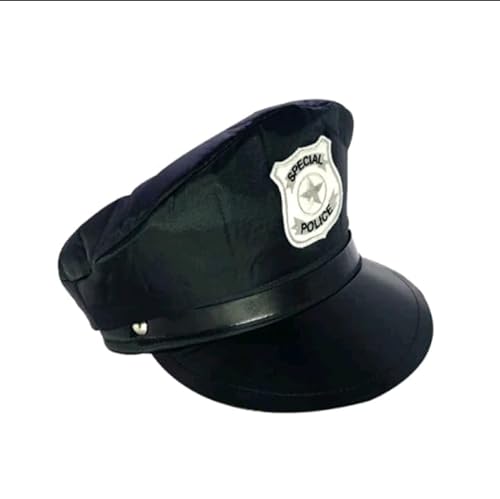 Chapéu Quepe Boina Policial Preto Fantasia Festa Cosplay