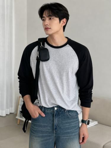 Image of Colorblock Men Round Neck Multicolor T-Shirt