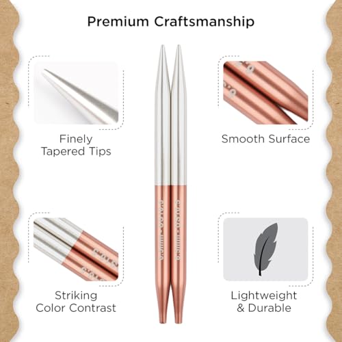 Image of Knitter's Pride Rosemist Normal Interchangeable Circular Needles 5 inch inch (13cm) - US Size 10.5 (6.5mm)