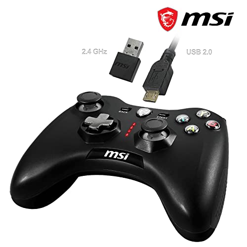 msi Force GC30 V2 Black Wireless Gaming Controller, Dual Vibration Motors, Dual Connection Modes, Interchangable D-Pads, Compatible with PC & Android by msi - Image 2