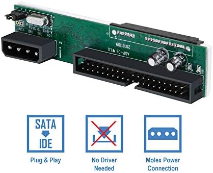 Kingwin SSD/SATA to IDE Bridge Board Adapter, Convert All SATA Devices Easily to IDE. Support 2.5 Inch, 3.5 Inch HDD, & Compatible w/ SATA I/II/III Hard Drives