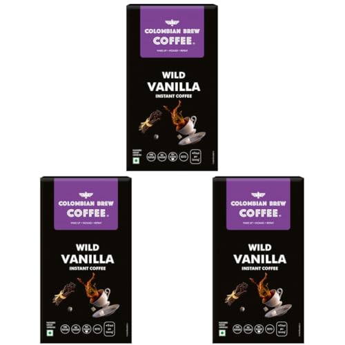 Image of Colombian Brew Vanilla Instant Coffee Powder, No Sugar, 20 Sachets (Pack of 3)